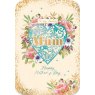 CARD MOTHERS DAY HEART FLORAL MUM