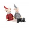 MICE SHELF SITTING GREY/RED 14CM ASST