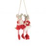 MICE HANGING SWING RED/WHITE 15CM ASST